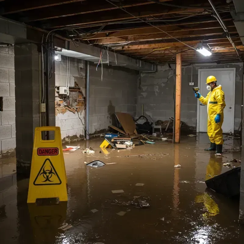 Flooded Basement Electrical Hazard in Madera Acres, CA Property